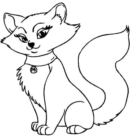 Cartoon Cat Coloring Page